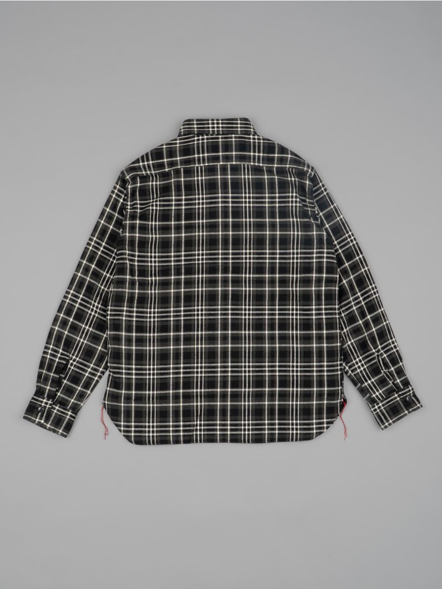Sugar Cane Twill Check Work Shirt - Black