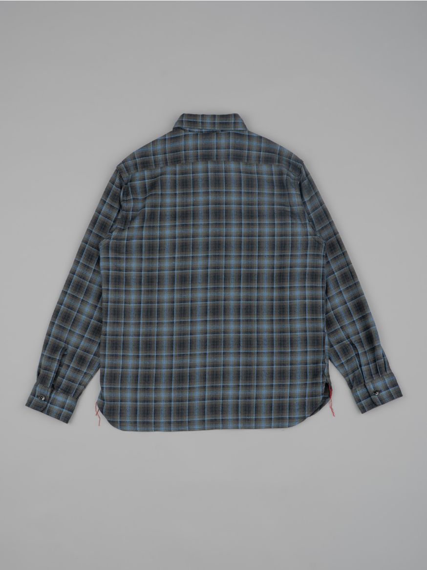 Sugar Cane Twill Check Work Shirt - Black Ombré 