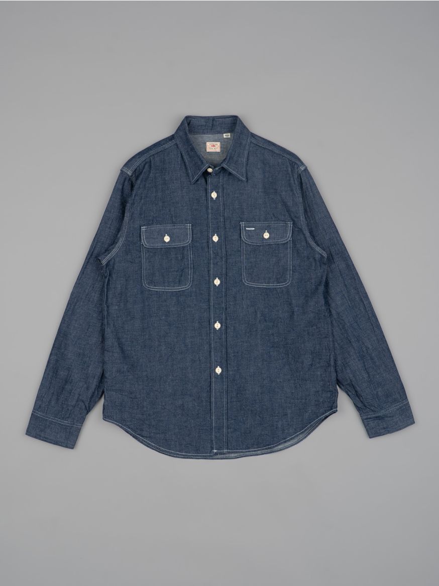 Sugar Cane 9oz Selvedge Denim Work Shirt - Indigo