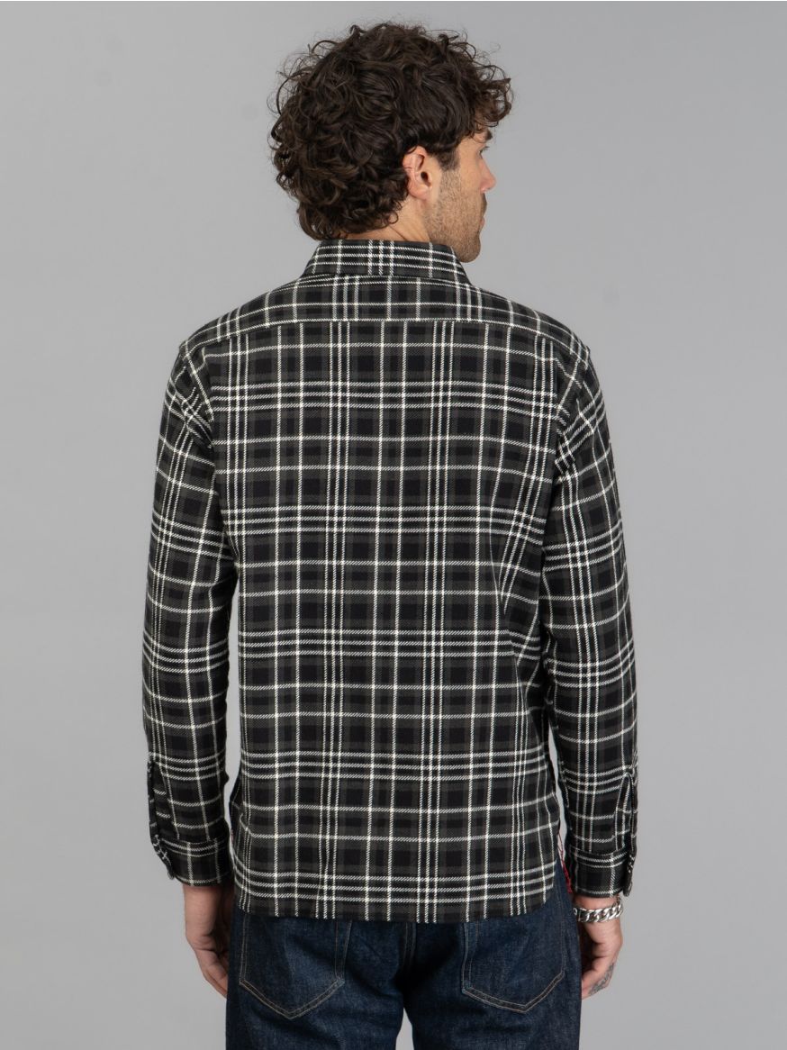 Sugar Cane Twill Check Work Shirt - Black