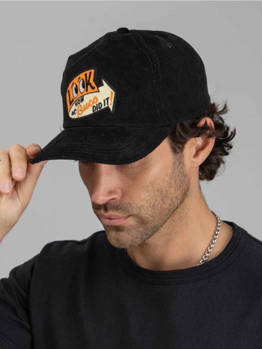 The Real McCoy’s 5 Panel Corduroy Cap - Black
