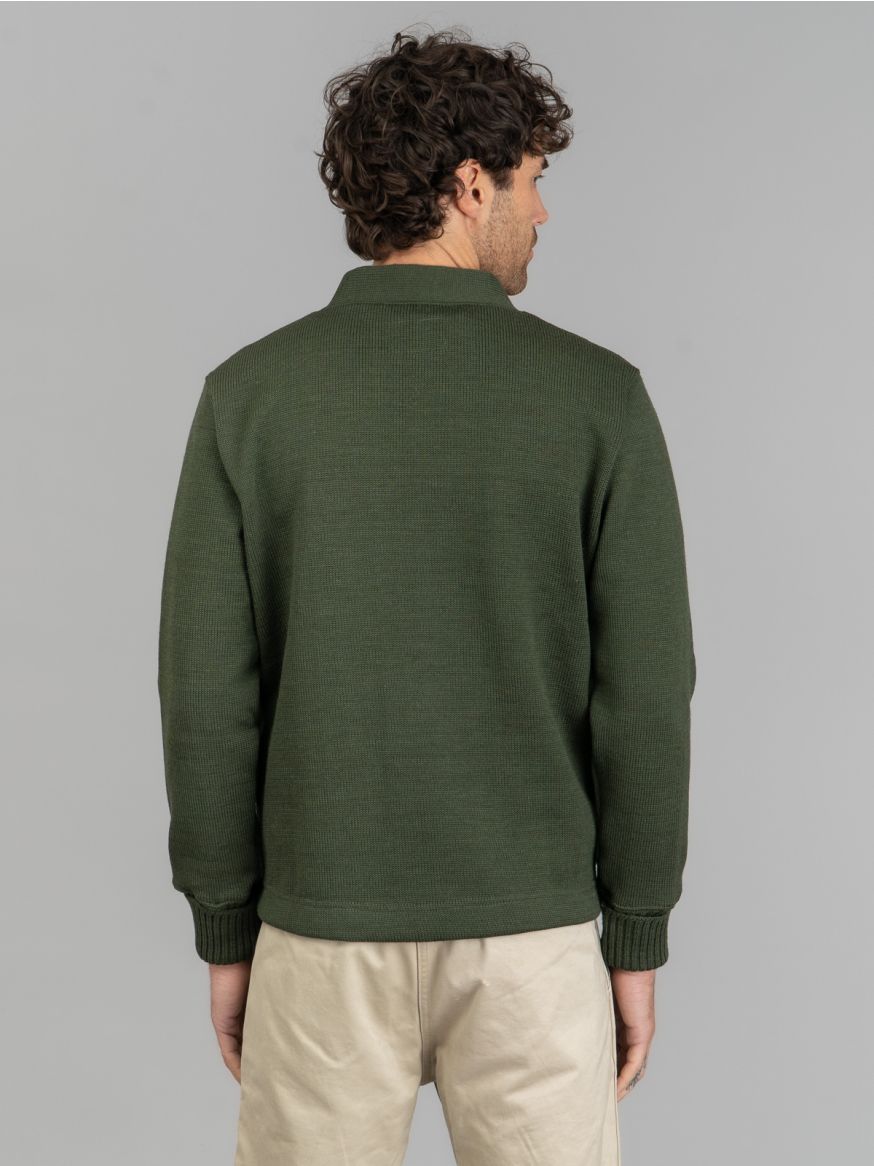 Dehen Extra Heavy Worsted Wool Classic Cardigan - Spruce