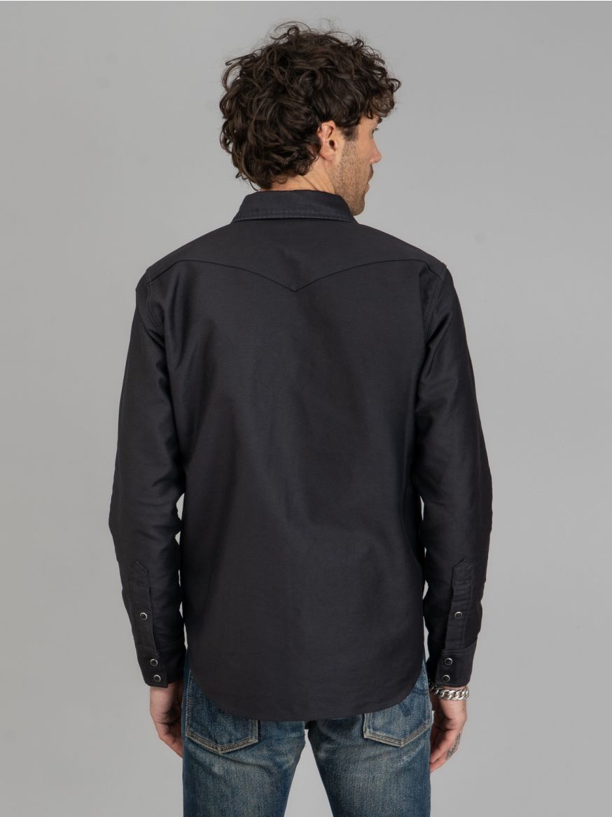 Iron Heart 12oz Military Moleskin Western Shirt - Black