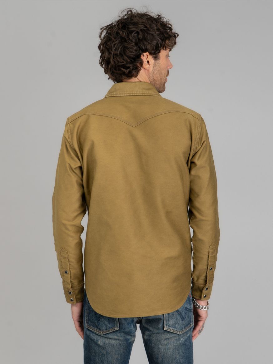 Iron Heart 12oz Military Moleskin Western Shirt - Khaki