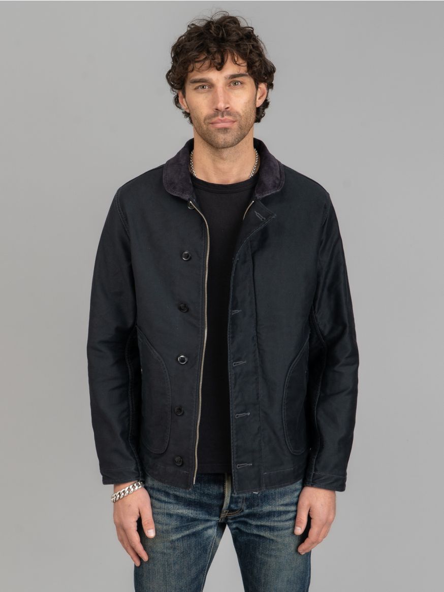 Iron Heart 12oz Whipcord Lightweight N1 Deck Jacket - Black