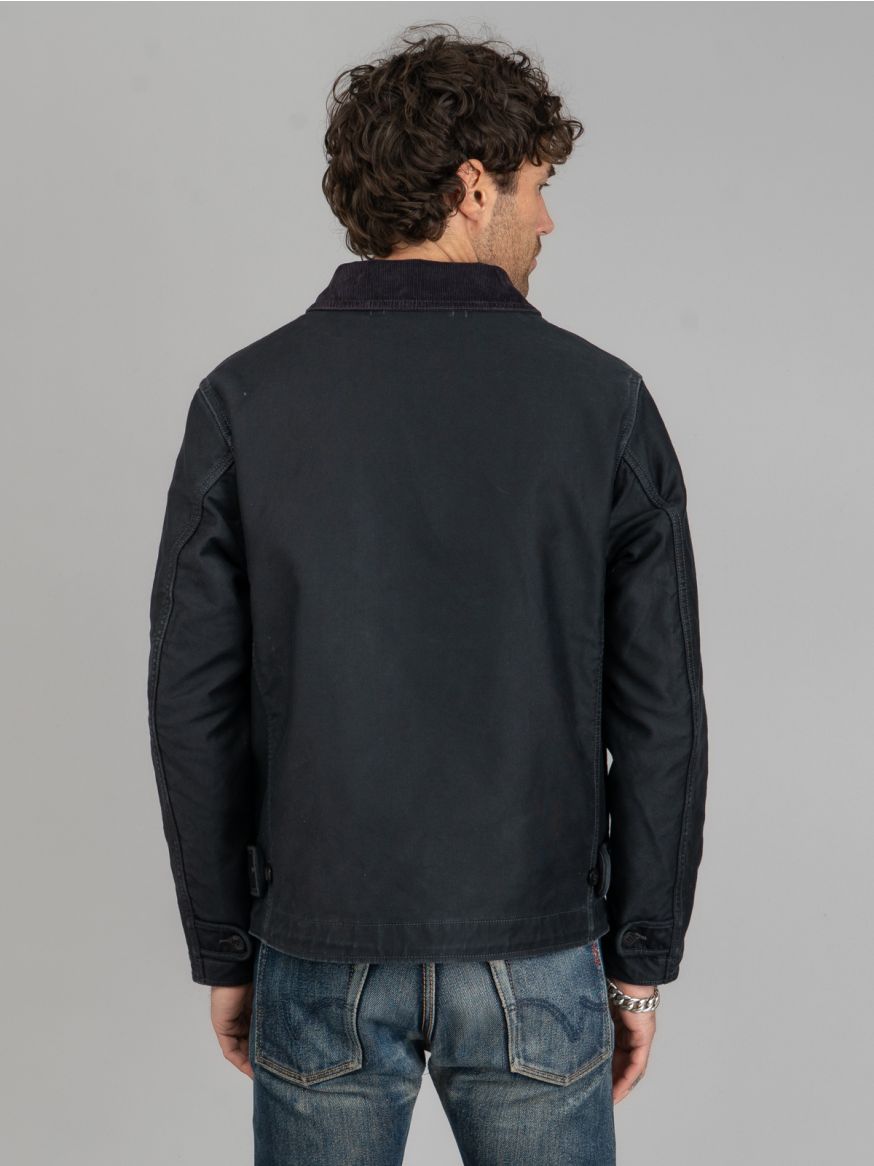 Iron Heart 12oz Whipcord Lightweight N1 Deck Jacket - Black