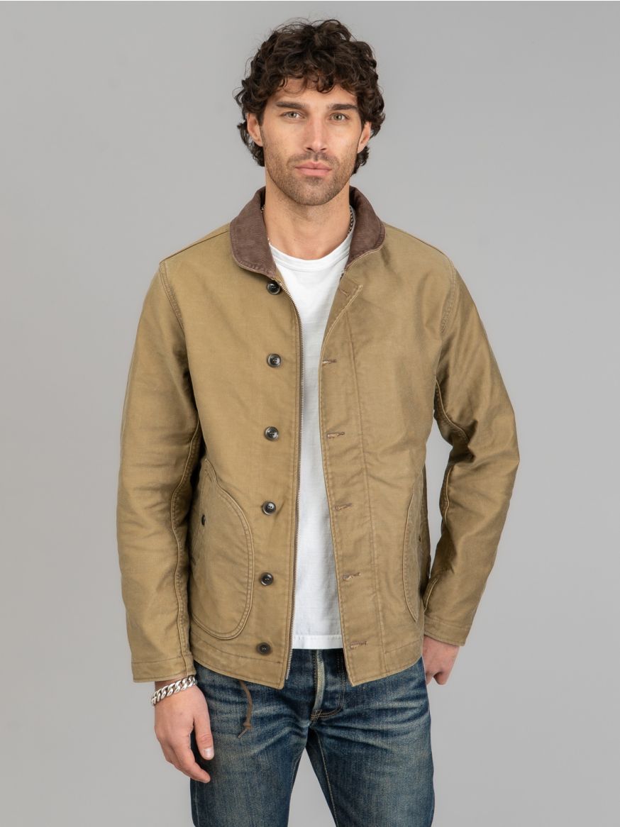 Iron Heart 12oz Whipcord Lightweight N1 Deck Jacket - Khaki