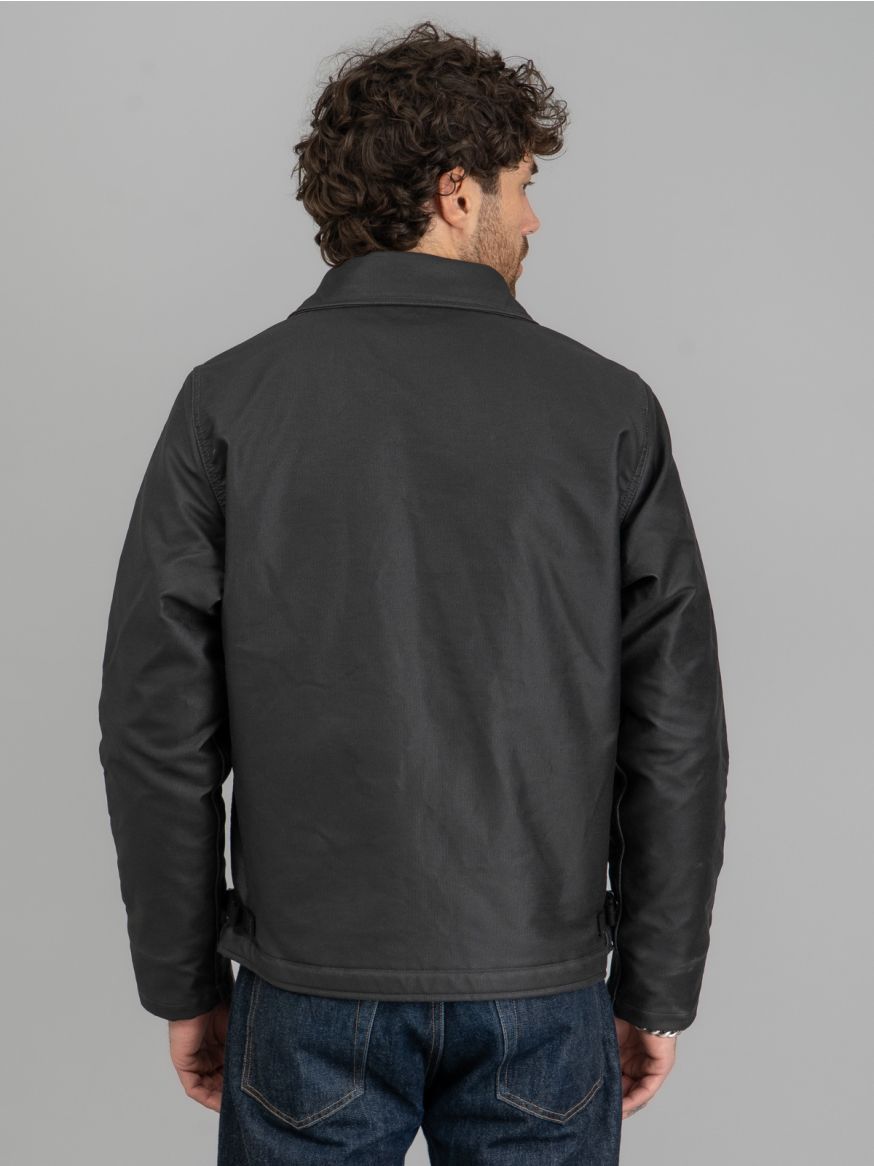 Iron Heart Oiled Whipcord A2 Deck Jacket - Black