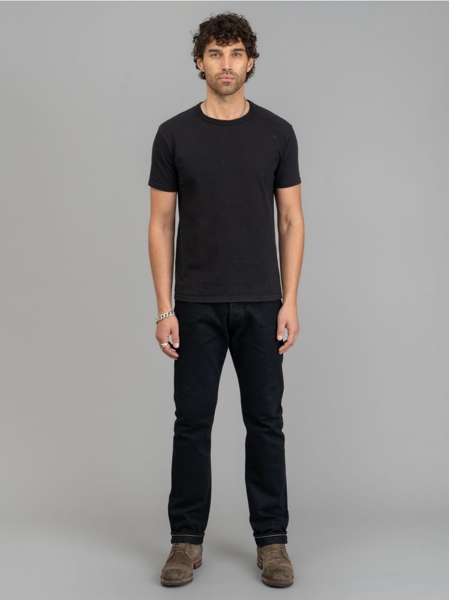 Iron Heart IH-888-142OD 14oz Selvedge Denim Jeans - Indigo Overdyed Black - Relaxed Tapered