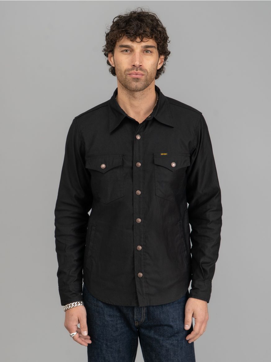 Iron Heart 8oz Military Whipcord CPO Shirt - Black