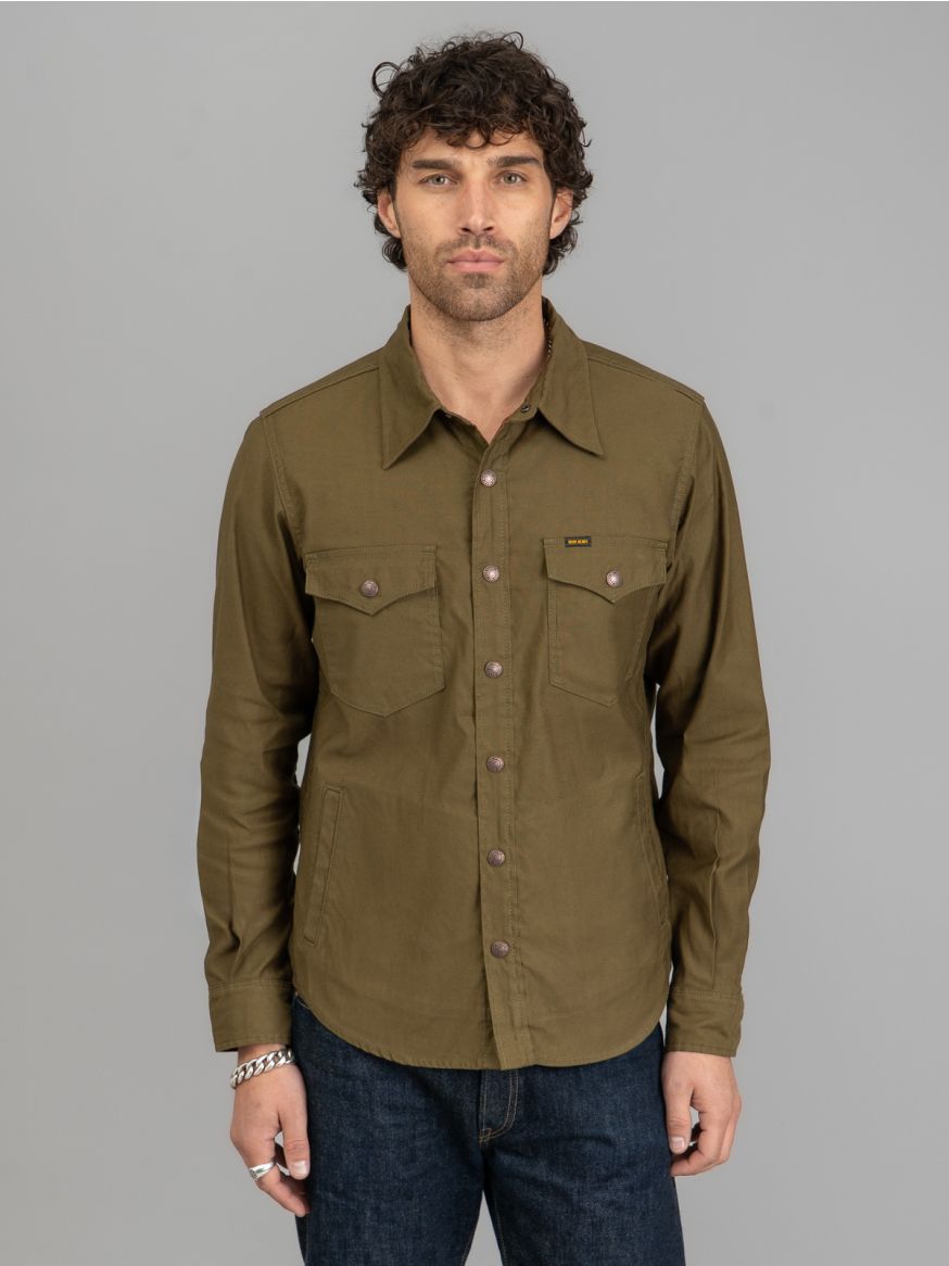 Iron Heart 8oz Military Whipcord CPO Shirt - Olive