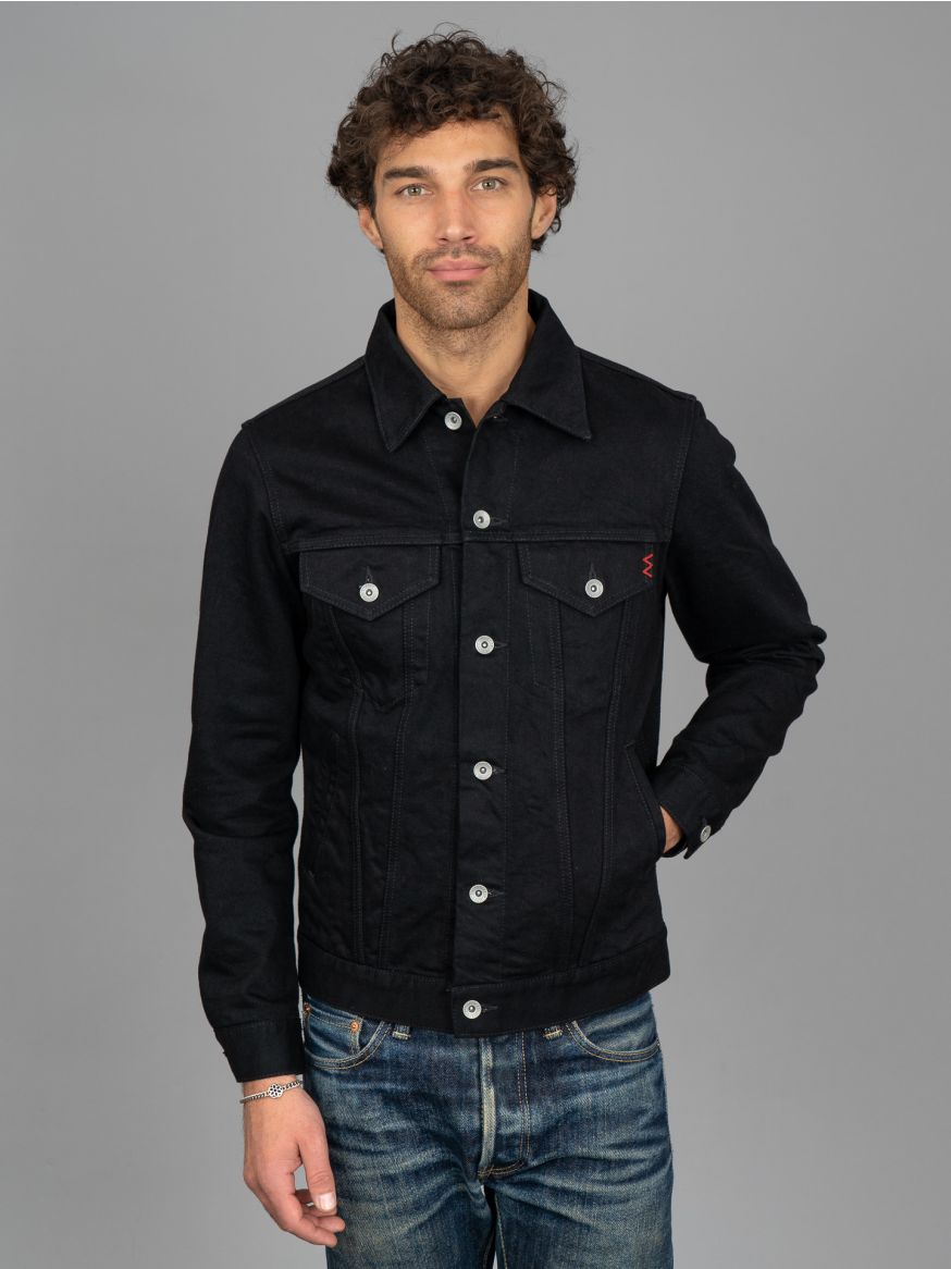 Iron Heart 14oz Selvedge Denim Modified Type III Jacket - Black/Black