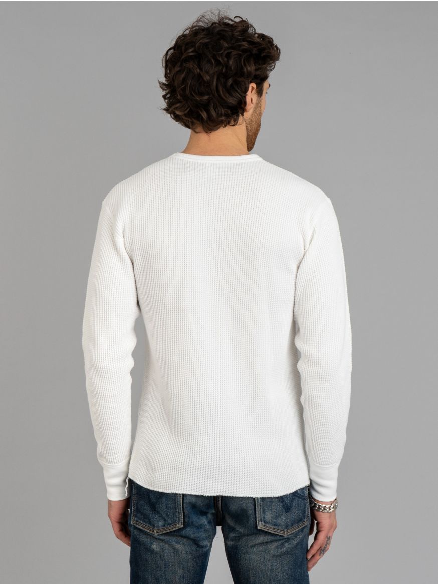 Iron Heart Long Sleeved Thermal Crew Neck Top - White