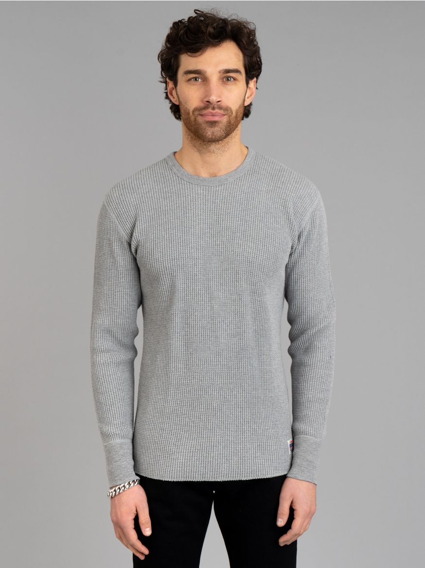 Iron Heart Long Sleeved Thermal Crew Neck Top - Grey