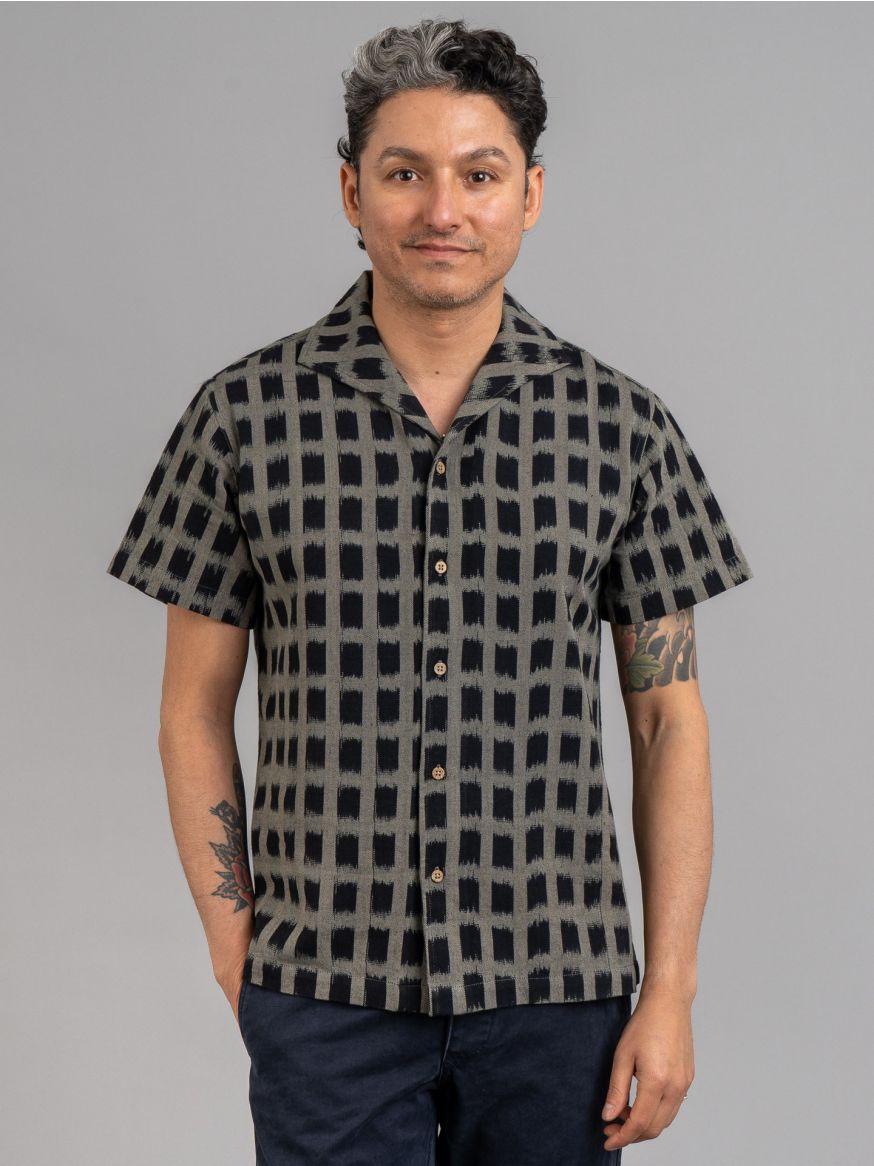 3sixteen Handloomed Ikat Leisure Shirt - Black