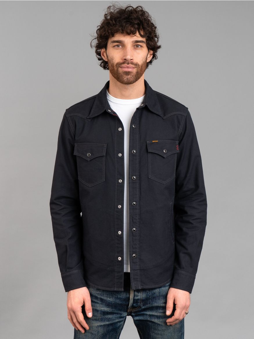 Iron Heart 9oz Military Serge CPO Shirt - Black