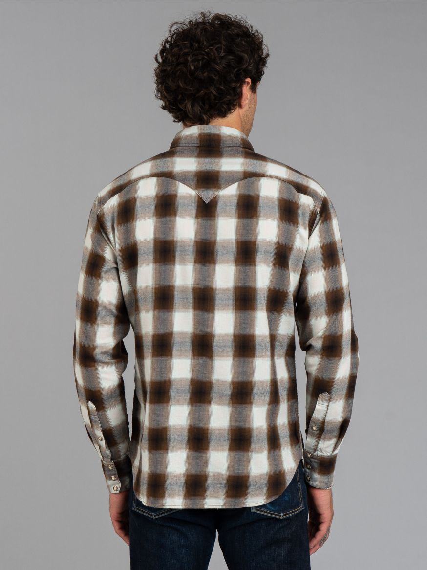 Stevenson Overall Cody Plaid Shirt - White x Brown