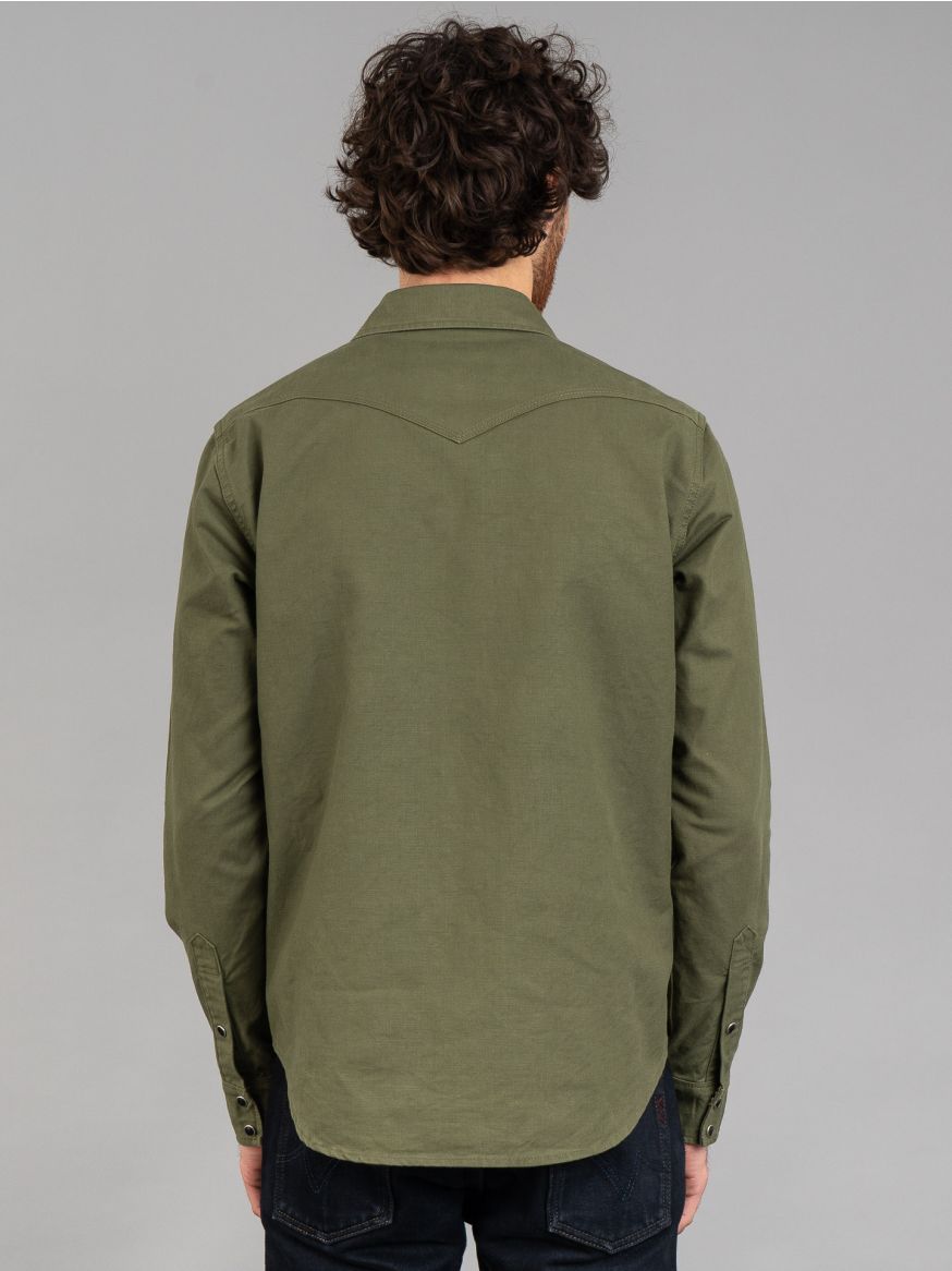 Iron Heart 9oz Military Serge CPO Shirt - Olive