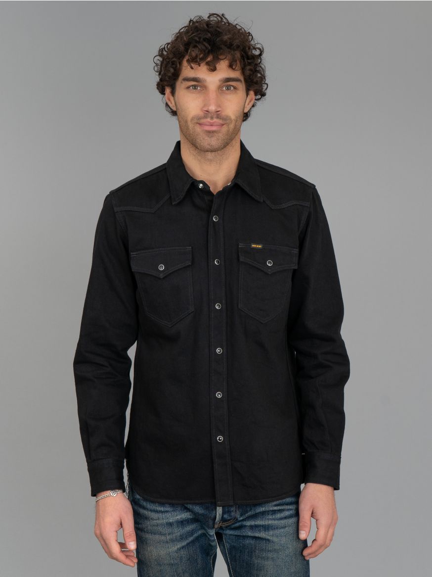 Iron Heart IHSH-218 Black 12oz Western Shirt - The Johnny Cash III