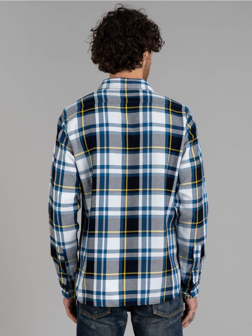 Iron Heart 9oz Selvedge American Check Work Shirt - Blue