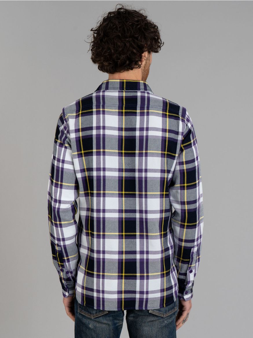 Iron Heart 9oz Selvedge American Check Work Shirt - Purple