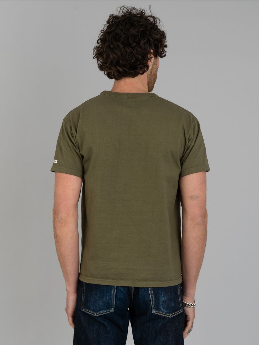 The Flat Head Plain Heavyweight T Shirt - Olive