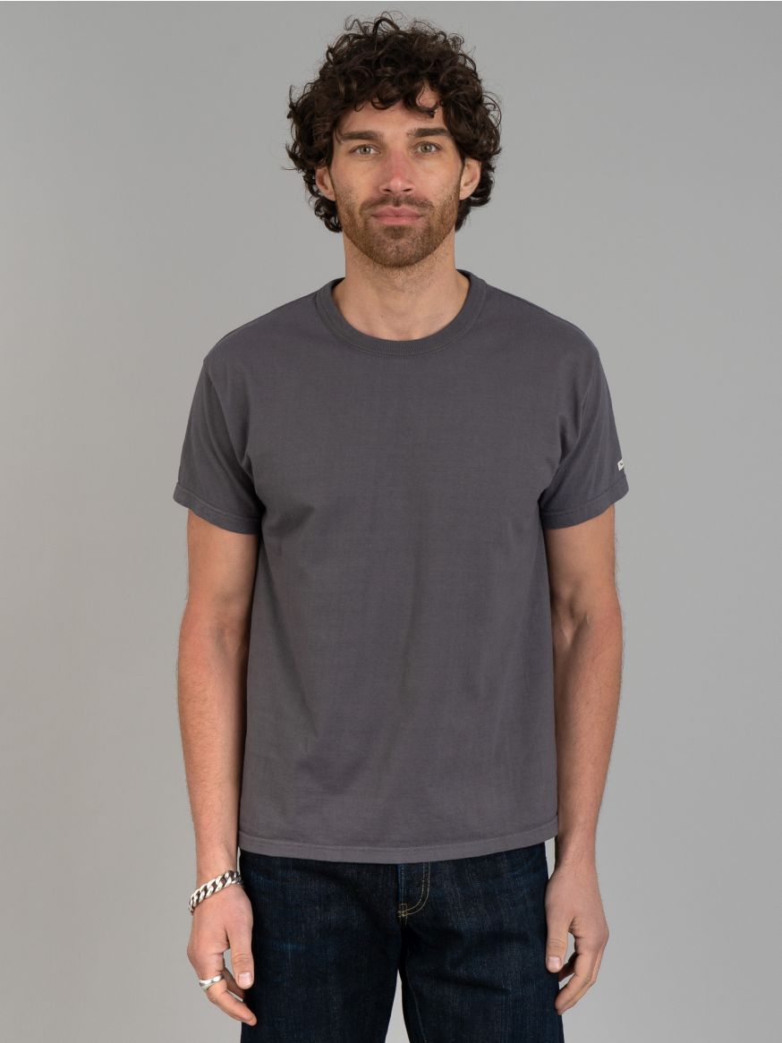 The Flat Head Plain Heavyweight T Shirt - Charcoal