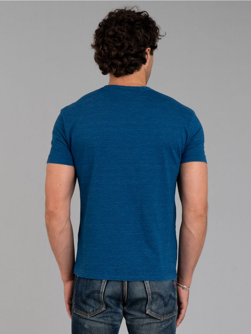 Pure Blue Japan Yarn Dyed T Shirt - Mid-Indigo