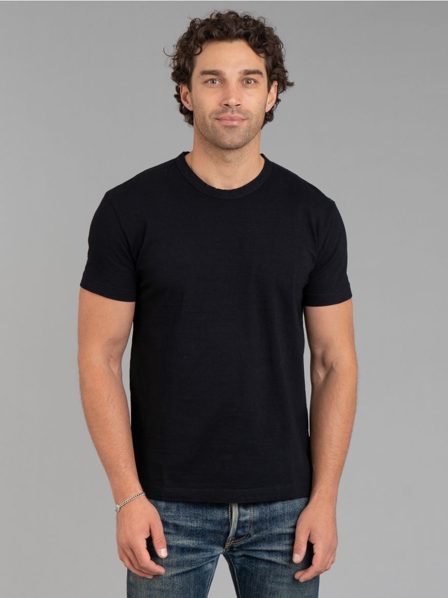 Pure Blue Japan Yarn Dyed T Shirt - Indigo Black