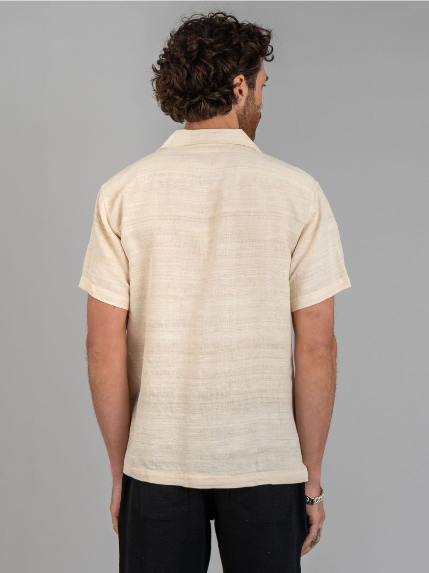 3sixteen Handloom Silk Leisure Shirt - Ivory