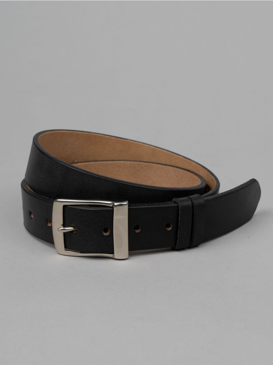 Rivet & Hide Bridle Leather Belt - Black Oak Bark