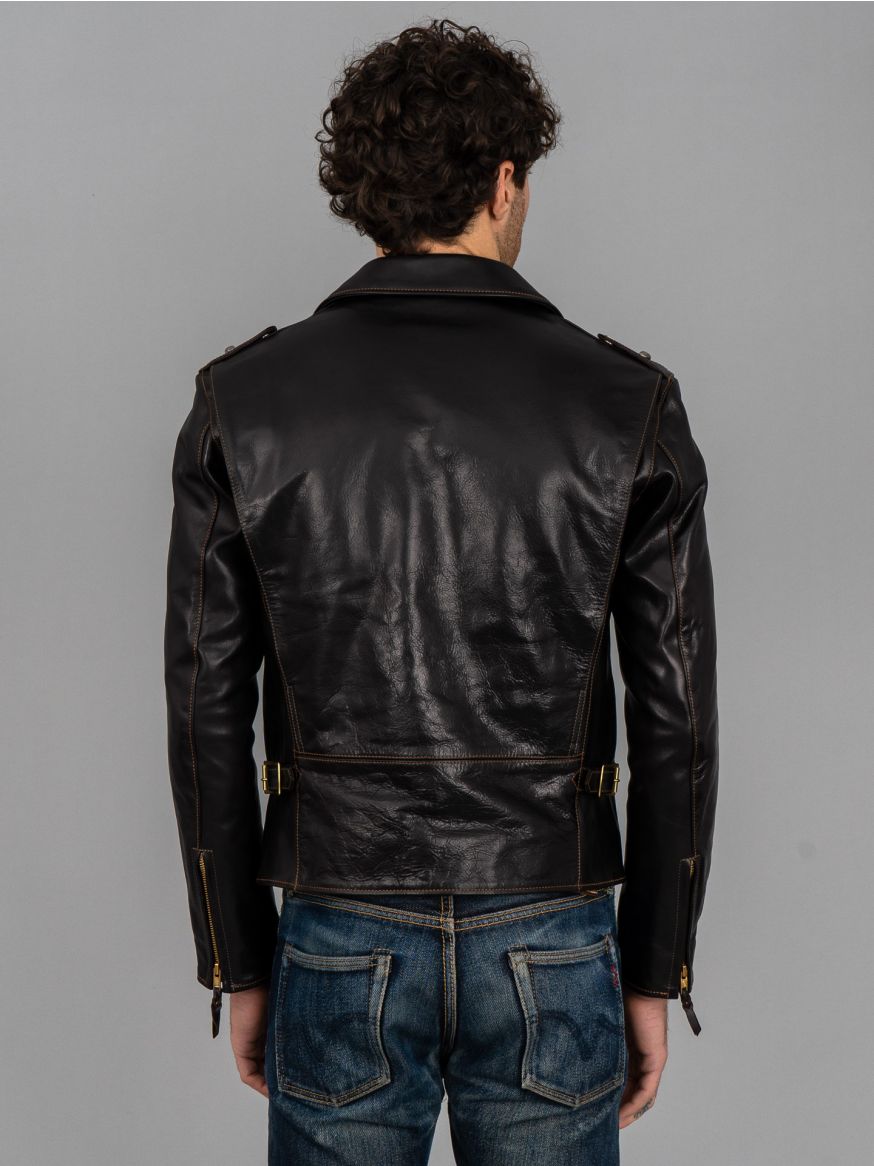 The Flat Head Horsehide Double Rider's Jacket - Black