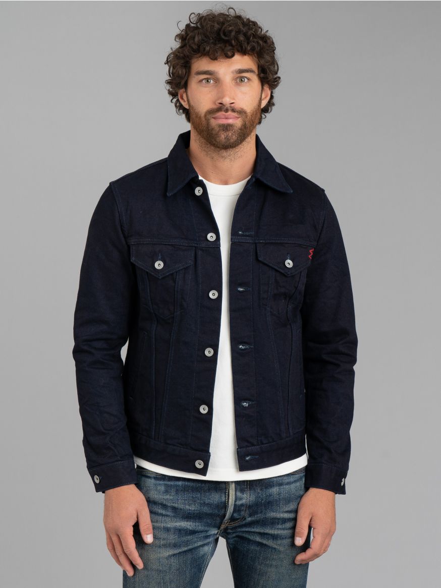 Iron Heart 14oz Selvedge Denim Modified Type III Jacket - Indigo/Black