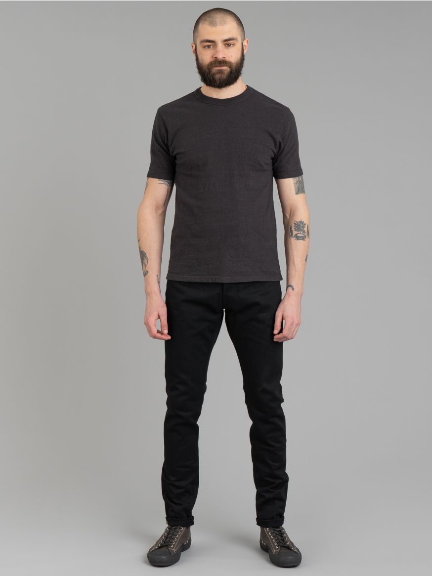 Momotaro R0405-B 15.7 oz Black Jeans - High Tapered