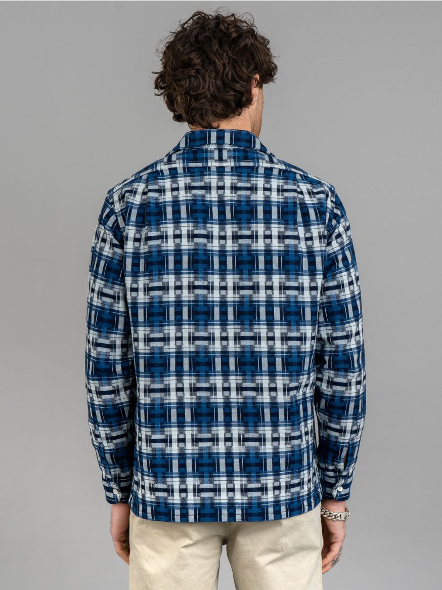 Samurai Hand-Dyed Broken Lattice Shirt - Natural Indigo