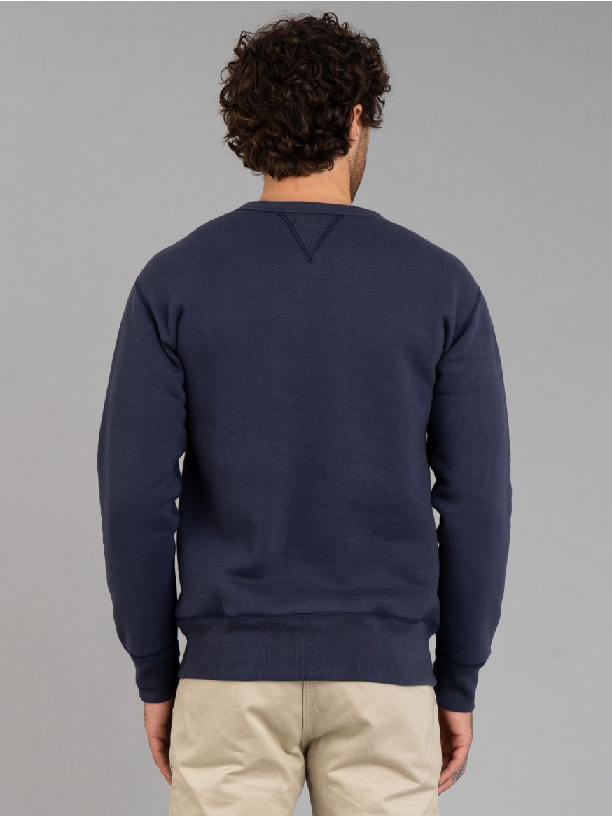 The Real McCoy's 10oz Loopwheeled Crewneck Sweatshirt - Navy