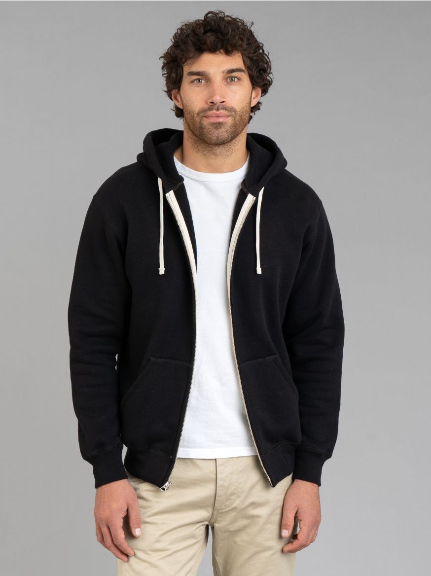 The Real McCoy's 10oz Loopwheeled Zip Hoodie - Black