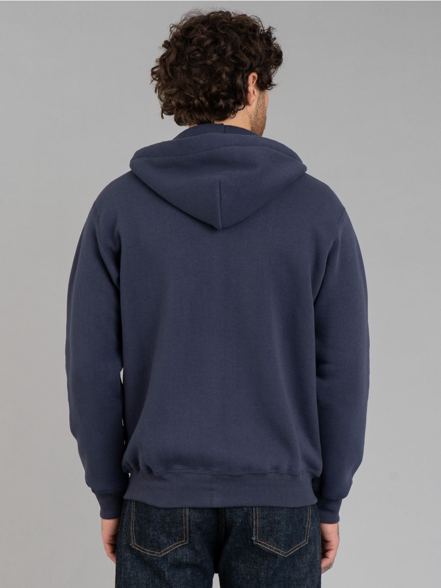 The Real McCoy's 10oz Loopwheeled Zip Hoodie - Navy