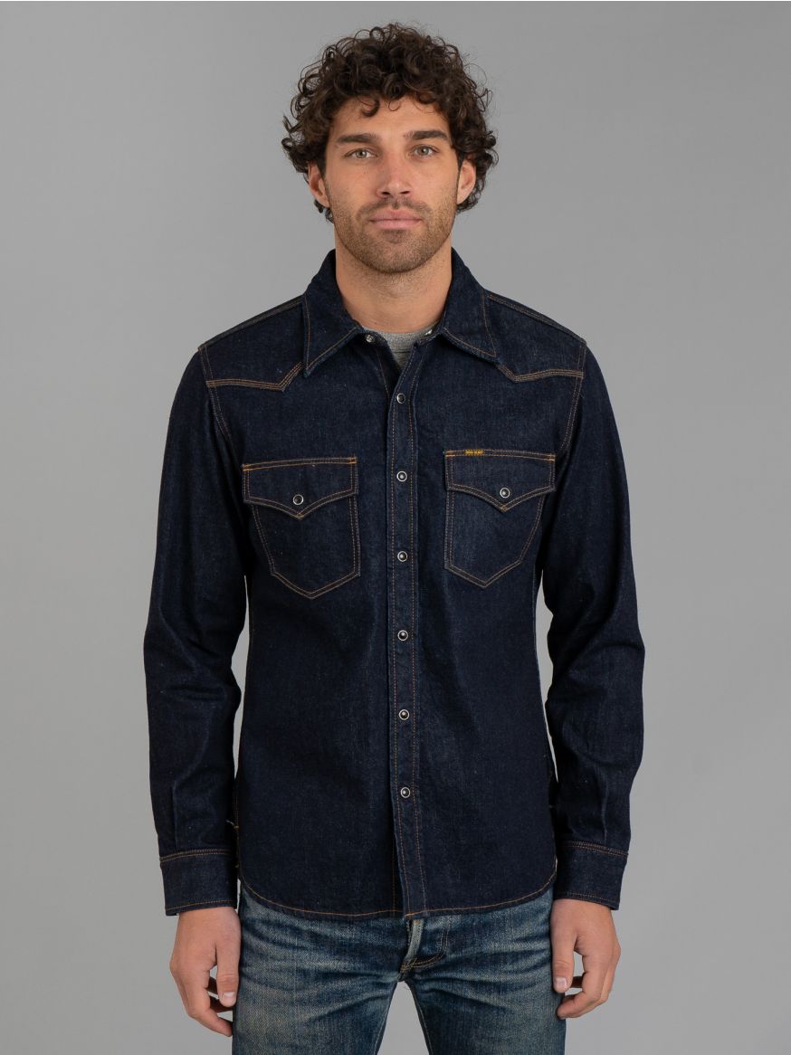 IHSH-33 Indigo 12oz Selvedge Denim Western Shirt