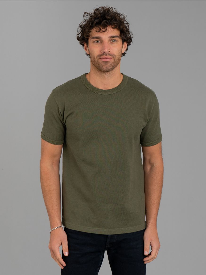 Iron Heart 11oz Heavyweight Crew Neck T Shirt - Olive