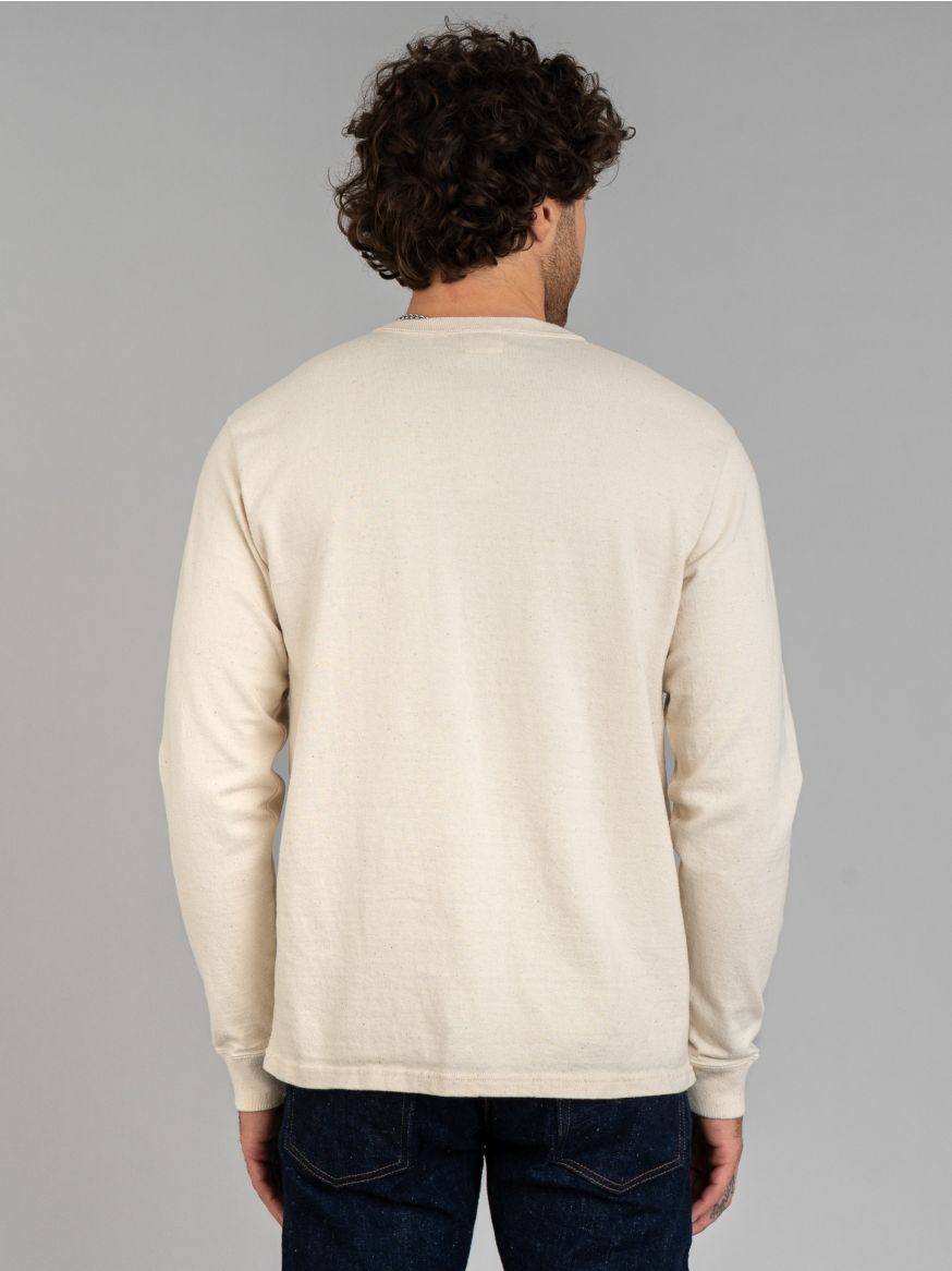 Samurai Japanese Cotton Slub Yarn Long Sleeve T Shirt - Natural