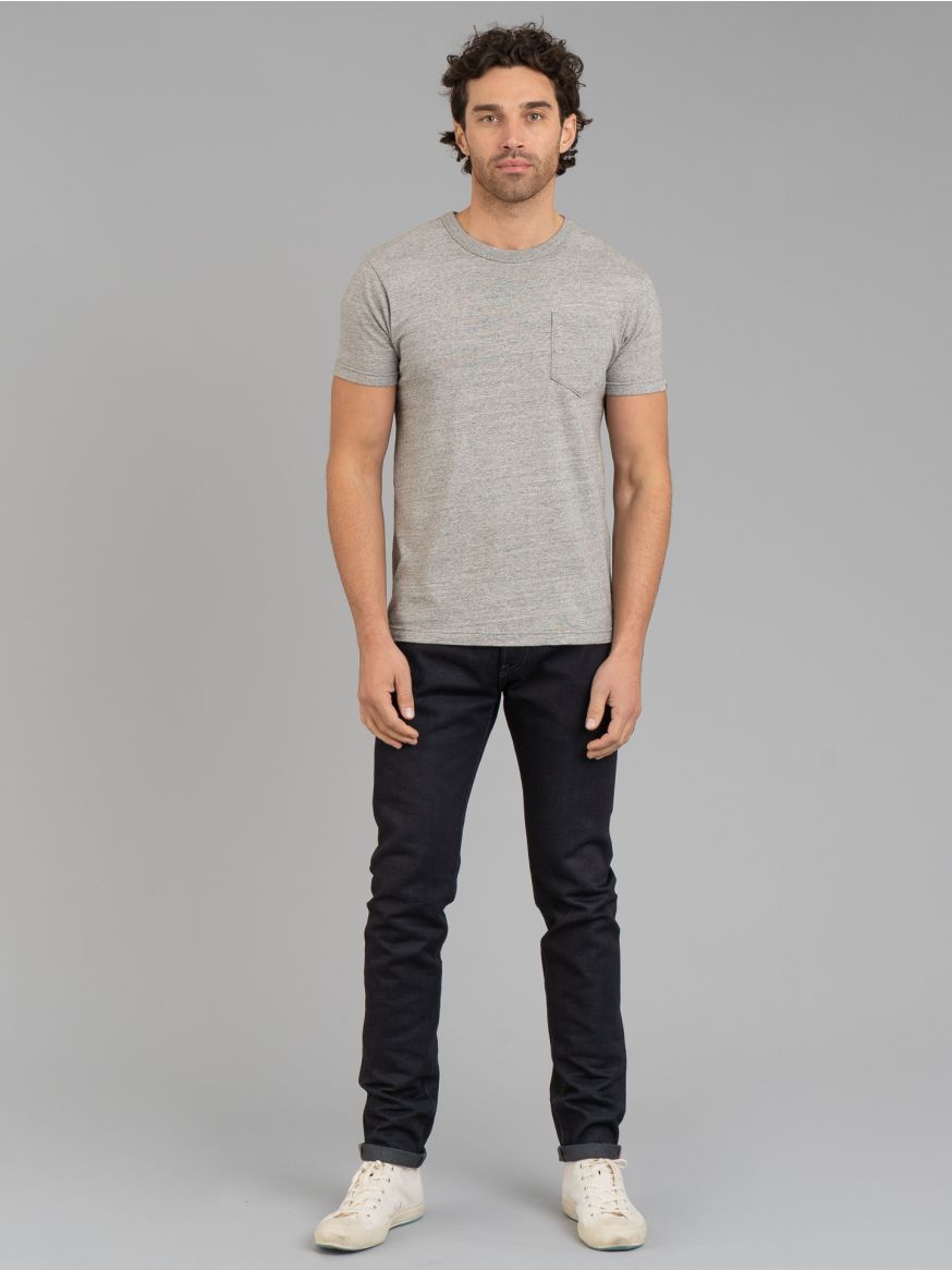 Momotaro 0306-52G 18oz Indigo x Grey Jeans - Tight Tapered