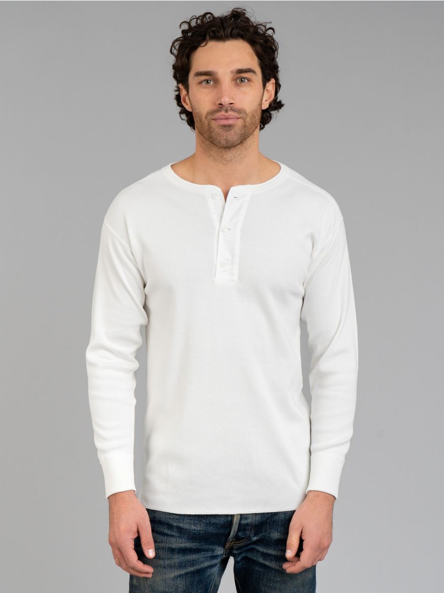 The Real McCoy's L/S Union Henley Undershirt - White