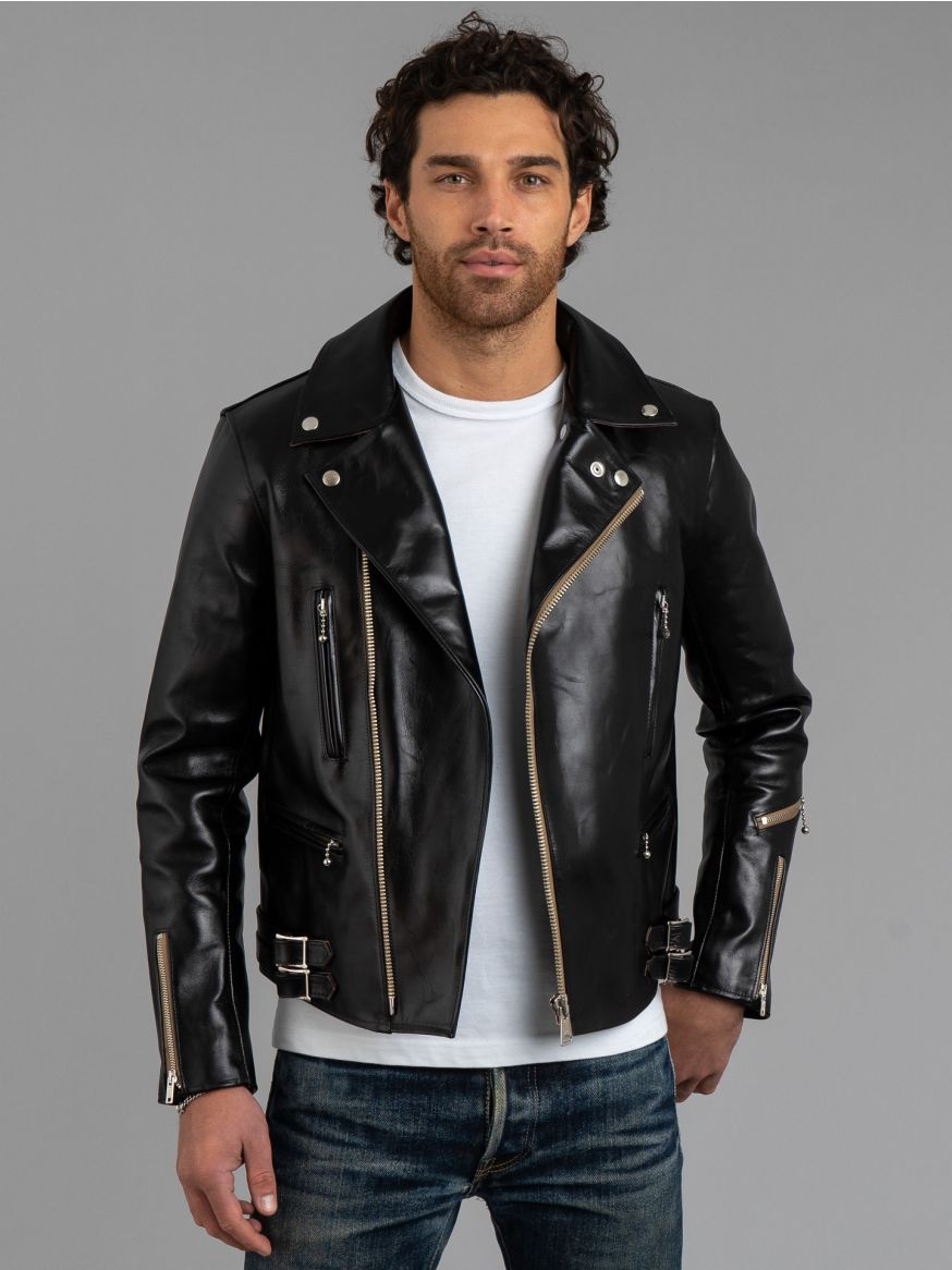 Fine Creek Leathers Heavyweight Edward Jacket - 2mm Black Shinki Horsehide