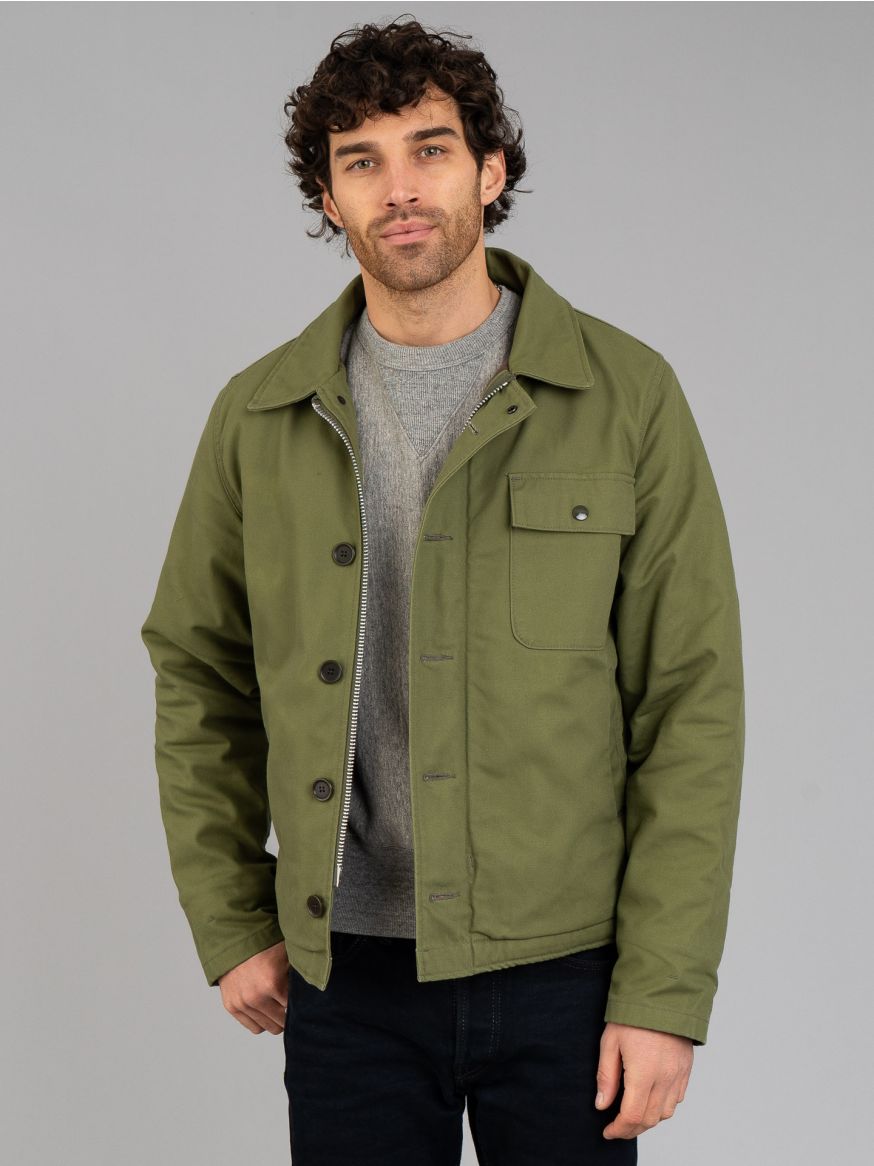 Iron Heart Military Serge A2 Deck Jacket - Olive