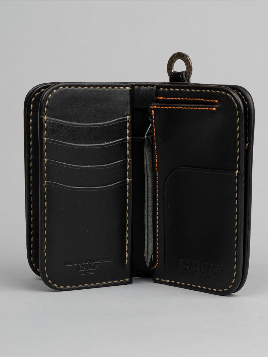 Iron Heart Medium Shell Cordovan Wallet - Black