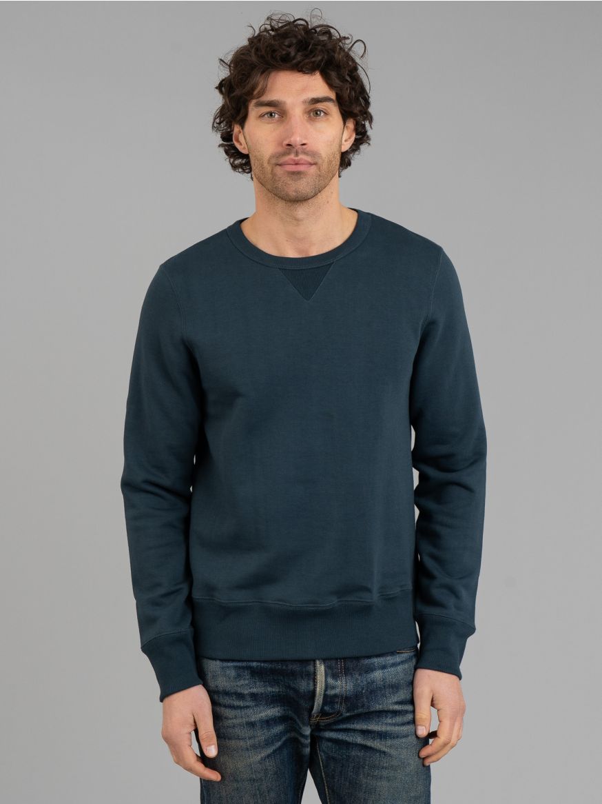 Merz b. Schwanen 346 Heavyweight Crew Neck Sweater – Mineral Blue