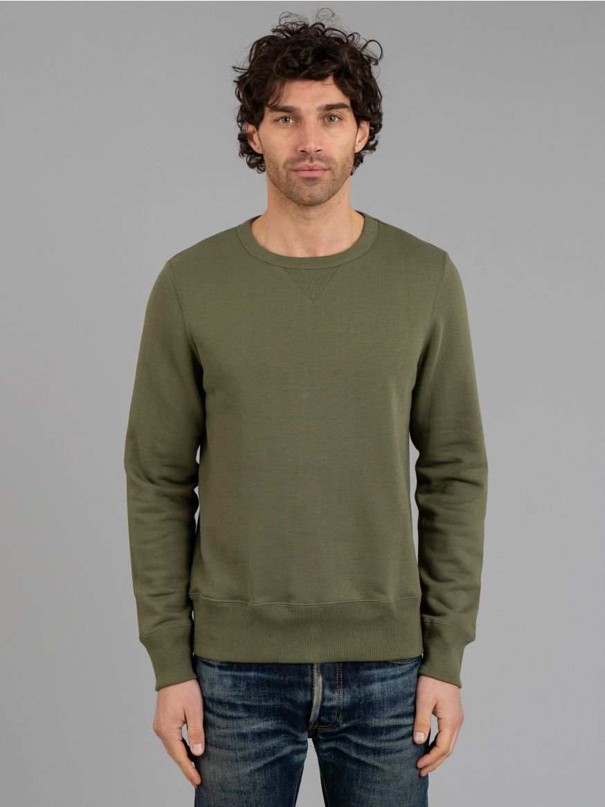 Merz b. Schwanen 346 Heavyweight Crew Neck Sweater – Army