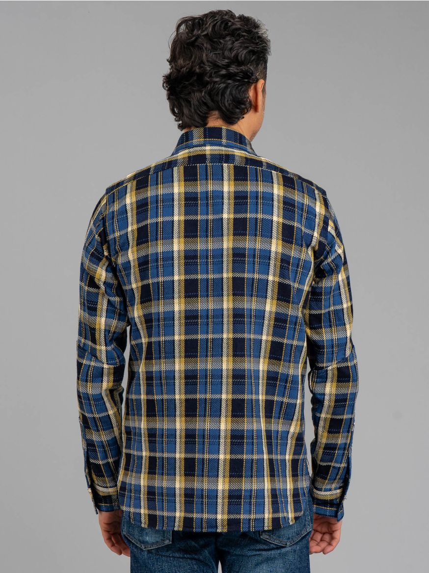 Samurai Indigo Rope Dyed Flannel Shirt - Blue