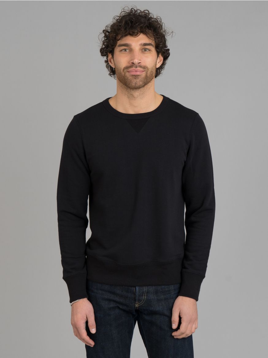 Merz b. Schwanen 346 Heavyweight Crew Neck Sweater – Deep Black